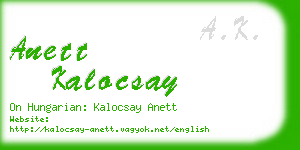 anett kalocsay business card